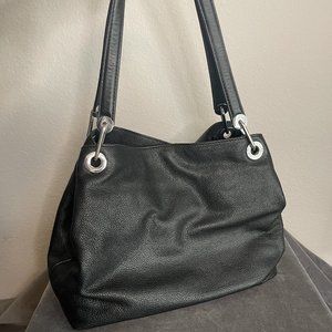 Michael Kors Raven Black Leather Shoulder Bag